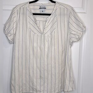 COLUMBIA Womens Loose Fit Striped Blouse - Size XL